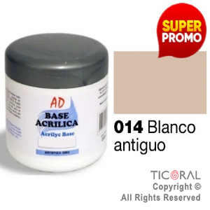 BASE ACRILICA AD 014 BLANCO ANTIGUO 200ML X 3 UNIDADES